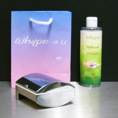 Whype Dispenser chroom, "Het alternatief voor vochtig toiletpapier." introductieset